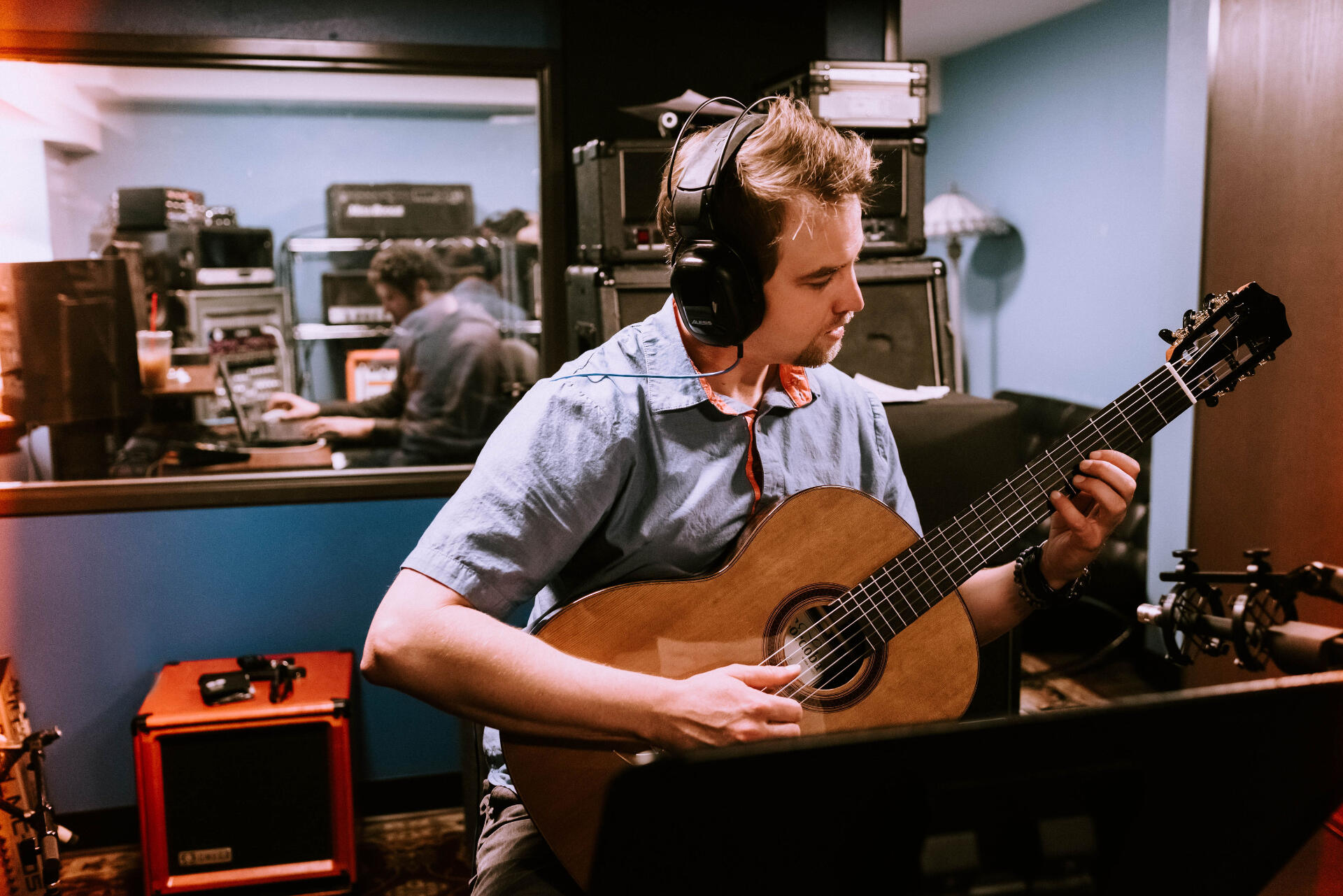 Tyler Vrooman in the studio